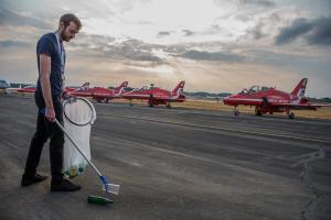 The 100-strong team delivered 
80,000 hours of cleaning services 
across the 770-acre airshow site